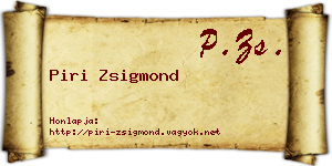 Piri Zsigmond névjegykártya