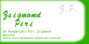 zsigmond piri business card